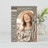 Gebogene Fotograduations-Einladung Einladung (Stehend Vorderseite)