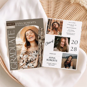 Gebogene Fotograduations-Einladung Einladung