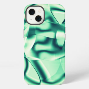 Gebogene grüne Formen aus Acryl mit Minztönen iPhone 13 Hülle