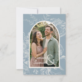 Gebogene Hochzeit - Save The Date mit Linienzeichn