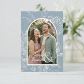 Gebogene Hochzeit - Save The Date mit Linienzeichn (Stehend Vorderseite)