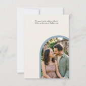 Gebogene Hochzeit - Save The Date mit Linienzeichn (Rückseite)