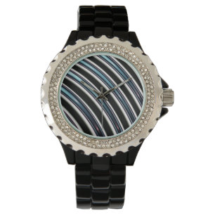 Gebogene Linien nah oben von einem Fraktal Armbanduhr