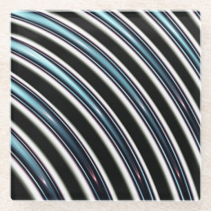 Gebogene Linien nah oben von einem Fraktal Glasuntersetzer