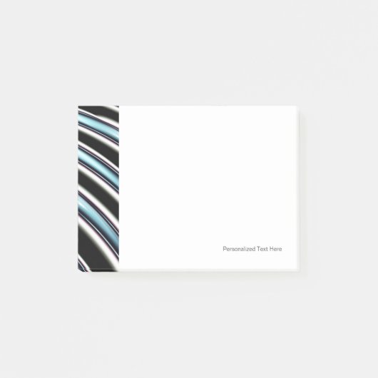 Gebogene Linien nah oben von einem Fraktal Post-it Klebezettel (Vorderseite)