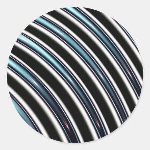 Gebogene Linien nah oben von einem Fraktal Runder Aufkleber