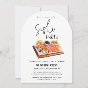 Gebogene Sushi-Party Sushi-Nacht-Party für jeden A Einladung