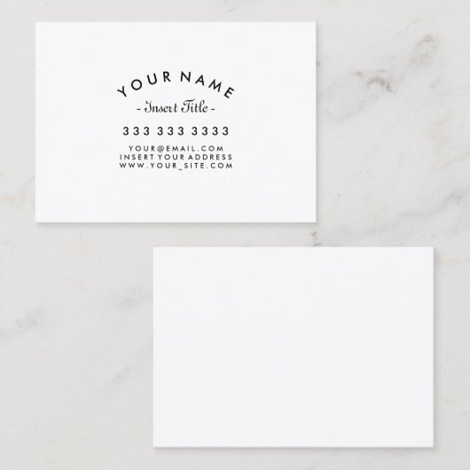 Gebogene Text-berufliche Schwarzweiss-Gewohnheit Visitenkarte (Vorne/Hinten)
