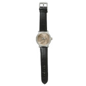 Gebogene Treppe Minimalist Beige Uhr (Flach)
