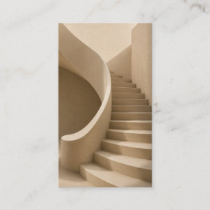 Gebogene Treppe Minimalist Beige Visitenkarte