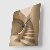 Gebogene Treppe Minimalistischer Beiger Wanduhr (Winkel)
