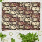 Gebogene und gebeizte rechteckige, goldbraune Stüc Geschirrtuch (Gefaltet)