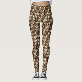 Gebogene und gebeizte rechteckige, goldbraune Stüc Leggings