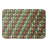 Gebogene und grün-braune rechteckige Stücke Badematte (Vorderseite)