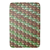 Gebogene und grün-braune rechteckige Stücke Badematte (Vorderseite Vertikal)