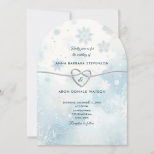 Gebogene Winter-Wunderland-Hochzeitseinladung Einladung