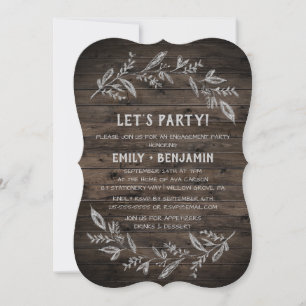 Gebogene Zweige   Holz Let's Party Einladung