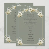 Gebogener Brautprogramm Floral in Salbeigrün Programm (Vorne/Hinten)