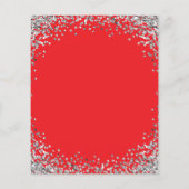 Gebogener Silberglitter Rot Menü (Rückseite)
