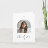 Gebogenes Foto Erste Kommunion Mädchen Danke (Vorderseite)