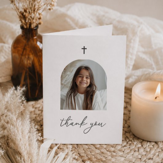 Gebogenes Foto Erste Kommunion Mädchen Danke