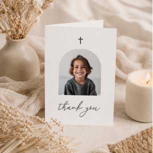 Gebogenes Foto Erstkommunion Junge Danke