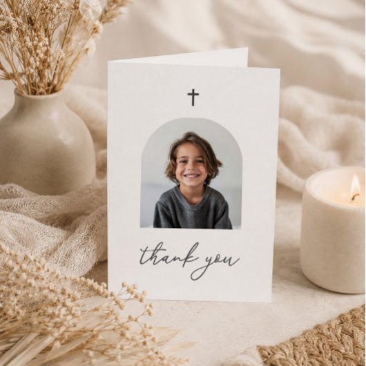 Gebogenes Foto Erstkommunion Junge Danke