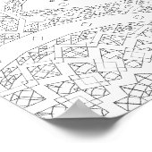 Gebogenes geometrisches Muster Malvorlage Kunst Poster (Ecke)