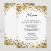 Gebogenes Gold Glitter Weiß Menükarte (Vorne/Hinten)