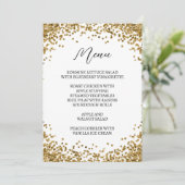 Gebogenes Gold Glitter Weiß Menükarte (Stehend Vorderseite)