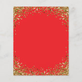 Gebogenes goldenes Glitter Rot Menü (Rückseite)