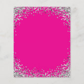 Gebogenes silbernes Glitter Hot Pink Menü (Rückseite)