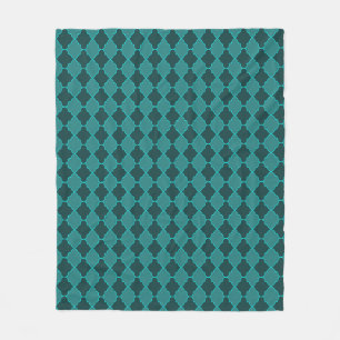 Gebogenes Spatenbogenmuster in Teal Cyan Grün Fleecedecke