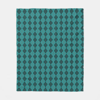 Gebogenes Spatenbogenmuster in Teal Cyan Grün Fleecedecke