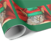 Gebohrte Katze im Elf-Hut Geschenkpapier (Rolleneckpunkt)