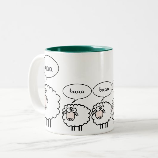 Gebohrte Schafe Zweifarbige Tasse (Vorderseite Links)