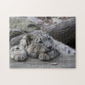 Gebohrter Schnee-Leopard CUB Puzzle (Horizontal)