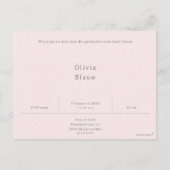 Geboortekaartje Baby Neutraal Lijntekening Bloemen Postkarte (Rückseite)