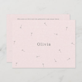 Geboortekaartje Baby Neutraal Lijntekening Bloemen Postkarte