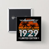 Geboren 1929 Limited Edition Retro Phantastisch se Button (Vorne & Hinten)