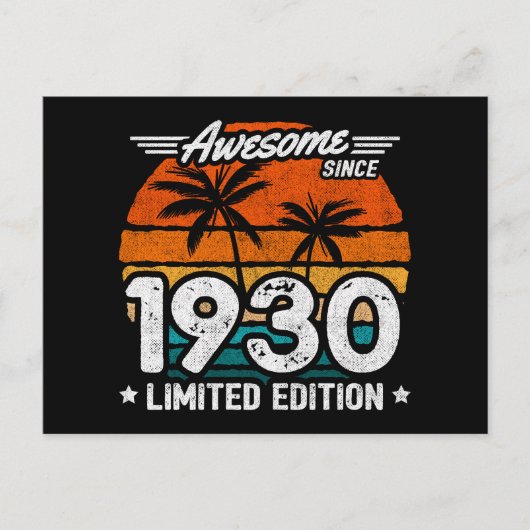 Geboren 1930 limitierte Auflage Retro Phantastisch Postkarte (Vorderseite)