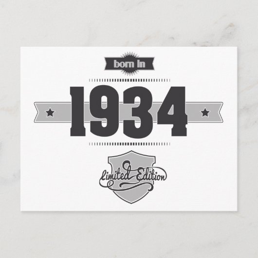 Geboren 1934 (dunkel und dunkel) postkarte (Vorderseite)