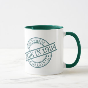 Geboren 1934 Grüne Runde Gummi Briefmarke Tasse