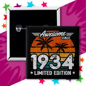 Geboren 1934 Limited Edition Retro Phantastisch se Button