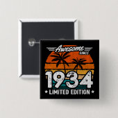 Geboren 1934 Limited Edition Retro Phantastisch se Button (Vorne & Hinten)