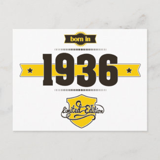 geboren 1936 (choco&gelb) postkarte