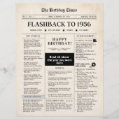 Geboren 1936 Mock Newspaper sepia (Vorderseite)