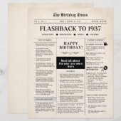 Geboren 1937 Mock Newspaper sepia (Vorne/Hinten)