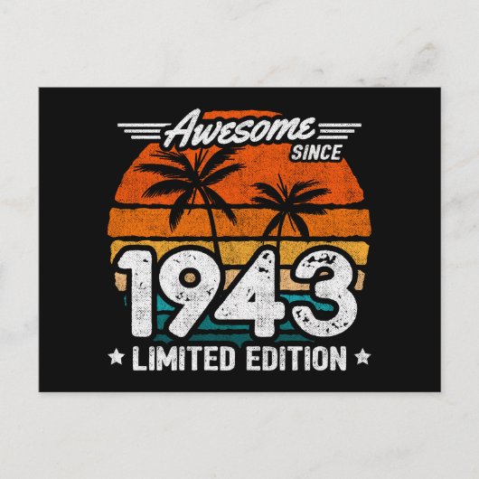 Geboren 1943 Limited Edition Retro Phantastisch se Postkarte (Vorderseite)