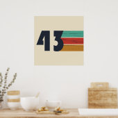 geboren 1943 Vintager Geburtstag Poster (Küche)